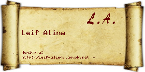 Leif Alina névjegykártya